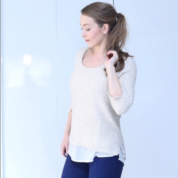 Tops - Sioni sequin two part layered sweater